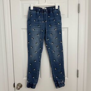 Disney Mickey Mouse All Over Print Denim Joggers XS Park Day Streetwear Lounge